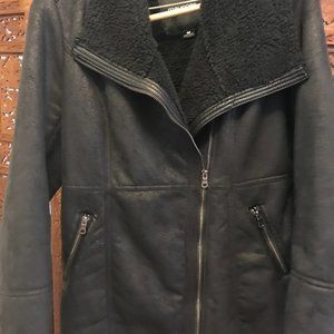 Maurices Faux Shearling Moto Jacket Black Medium